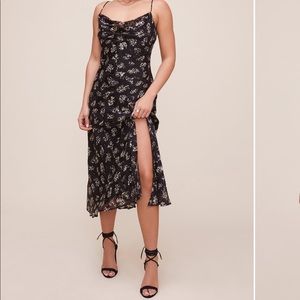 ASTR the Label Gaia Floral Midi Burnout Dress